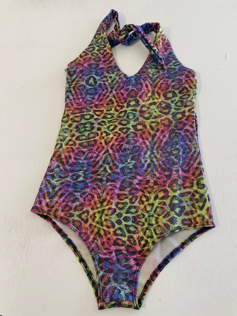 Women rainbow holographic sparkle bodysuit